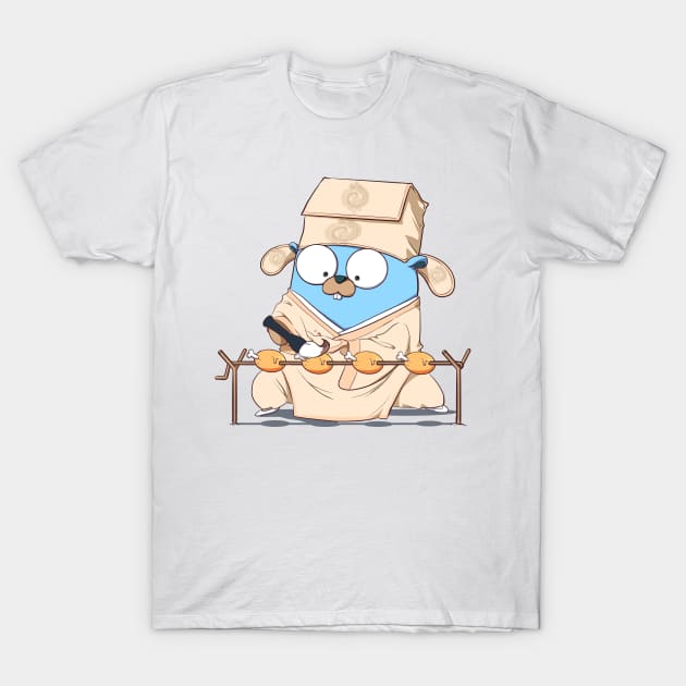 Golang Gopher Go Chicken T-Shirt by clgtart